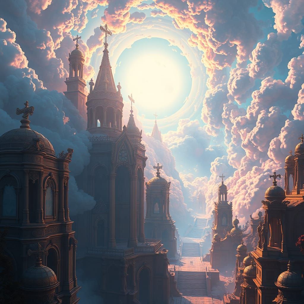 Ethereal Heaven Realm in a Fantastical Style