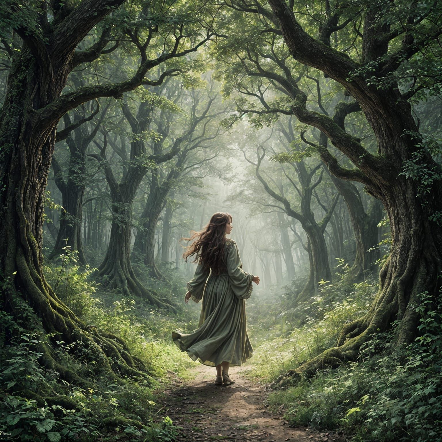 AI Generated Enchanted Forest Scene