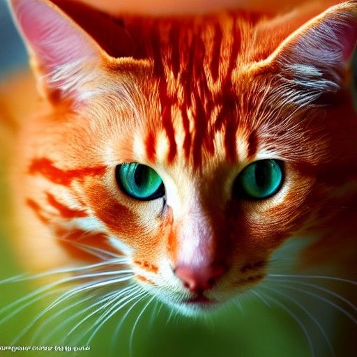 8k Photo of an Orange Cat on Rainy Day