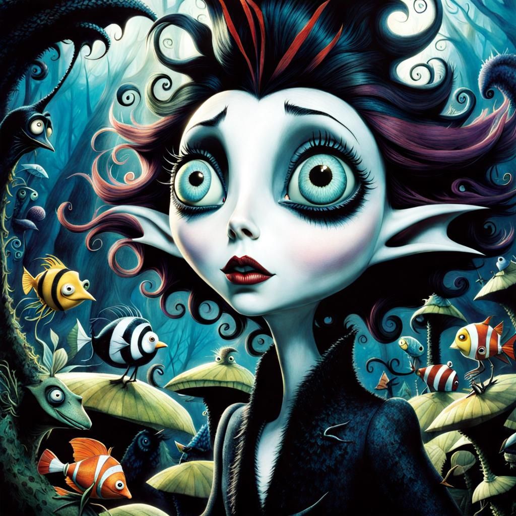 Flatlandia in Tim Burton's Dark Fantasy Style