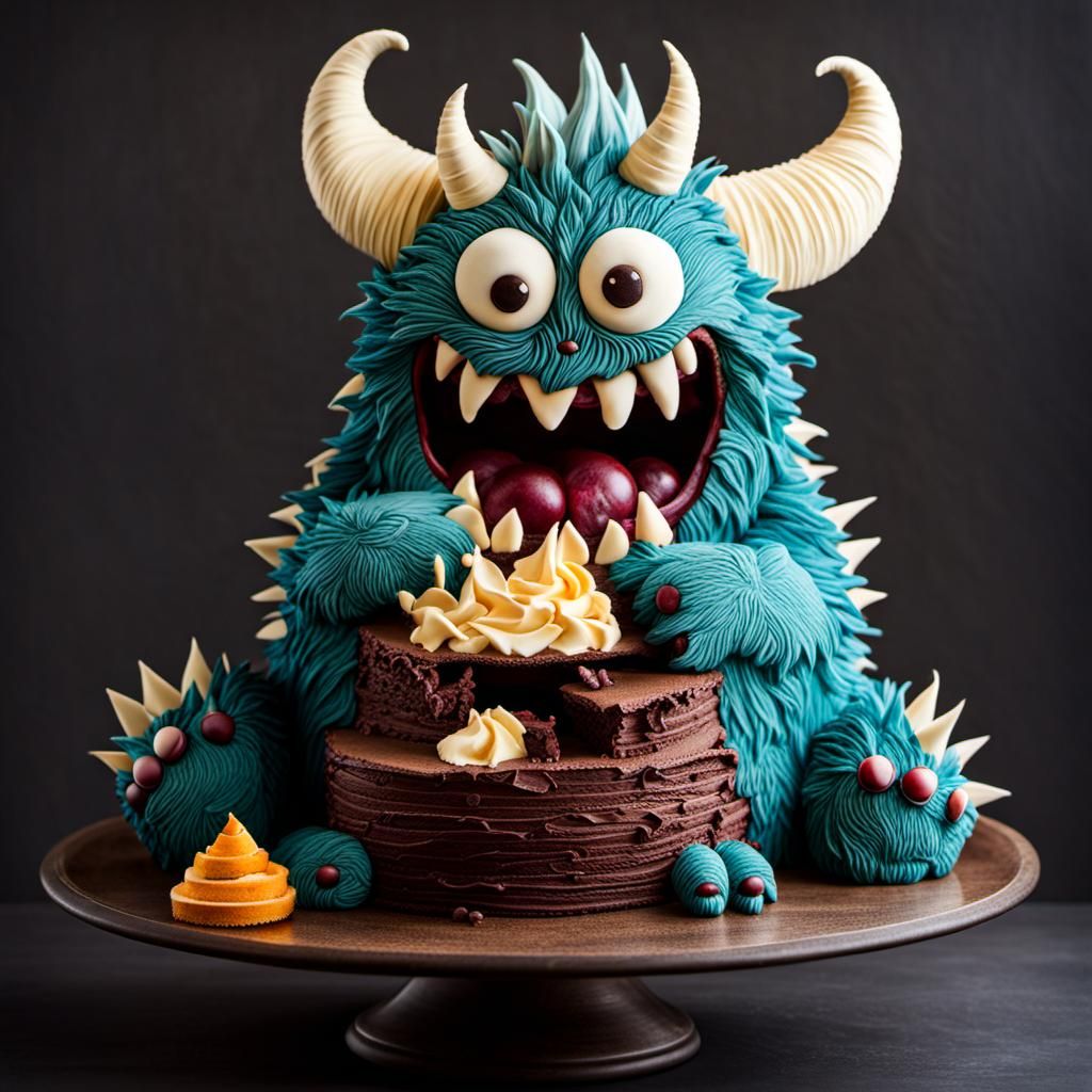 Adorable Storybook Monster Cake Sculpture