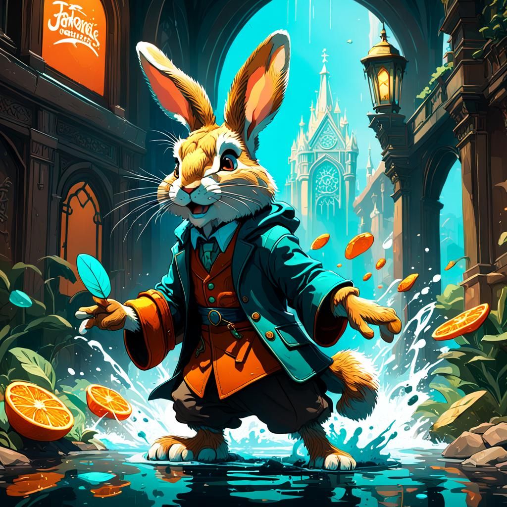 Br'er Rabbit: Hyperdetailed Art Nouveau Concept Art