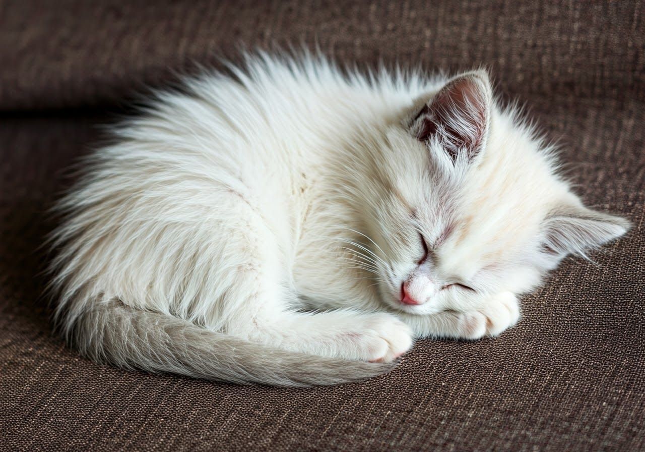 Surreal Kitten Slumber in Soft Focus