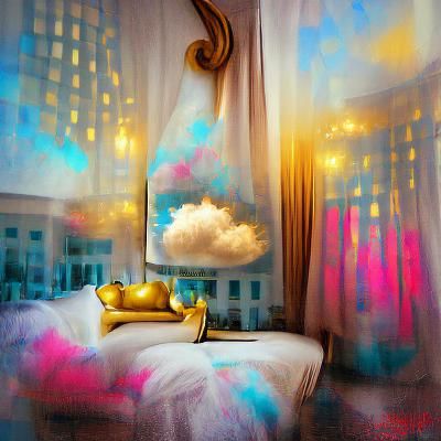 Dreamy Clouds in Glamorous Art Deco Hotel Room