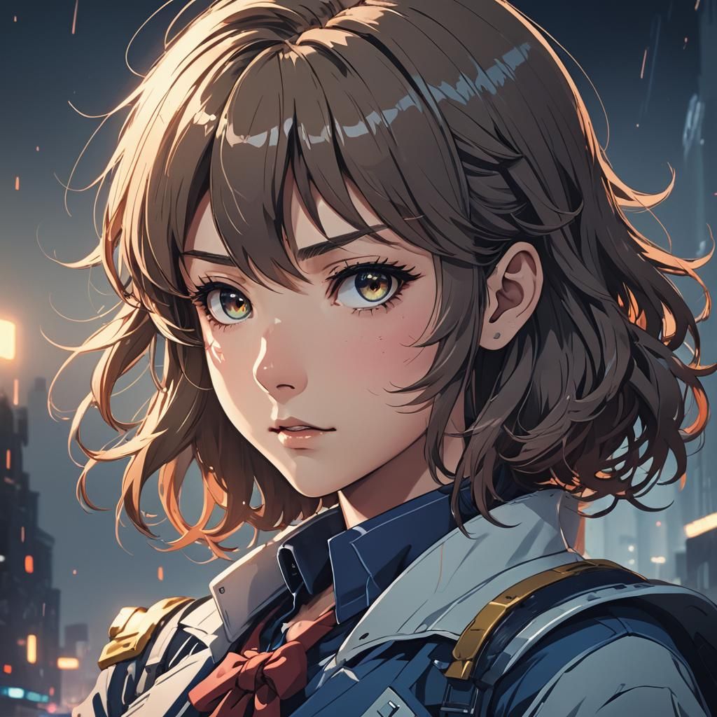 Anime Cel-Shaded Wallpaper in Studio Trigger Style