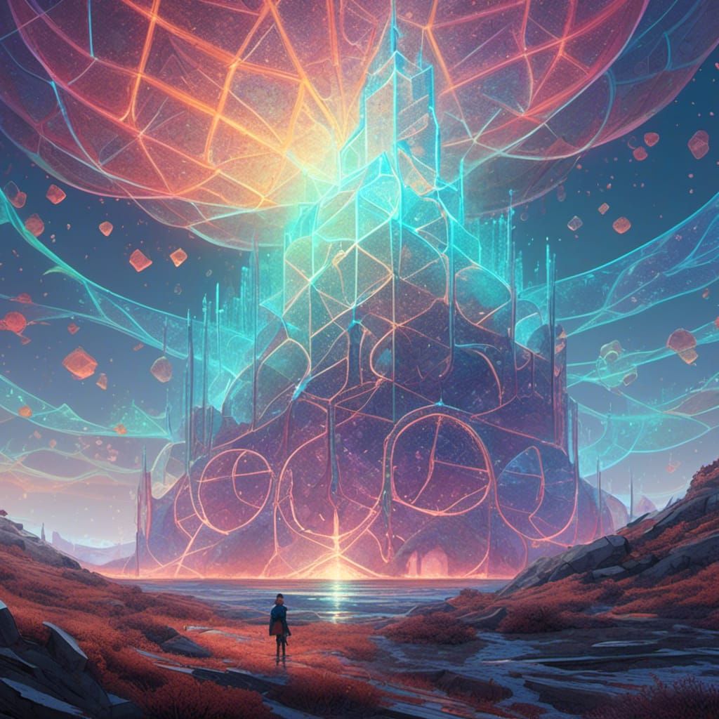 Iridescent Fractal Crystal: Fantasy Concept Art