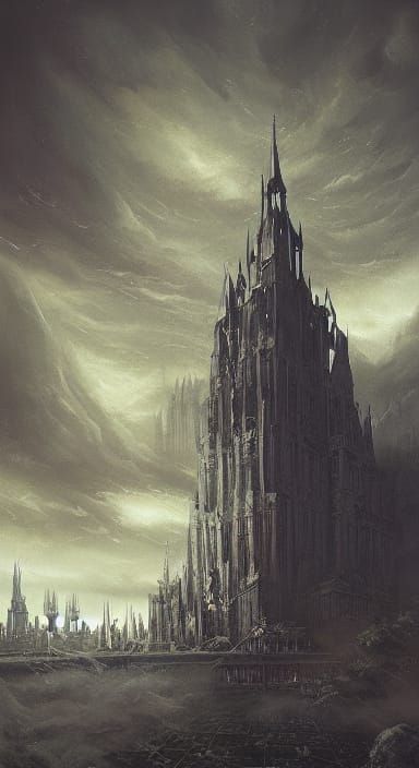 Gothic Ghost in Geometric Impressionism Style