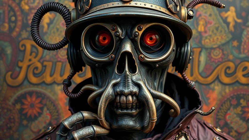 Steampunk Plague Doctor Portrait in Baroque Style