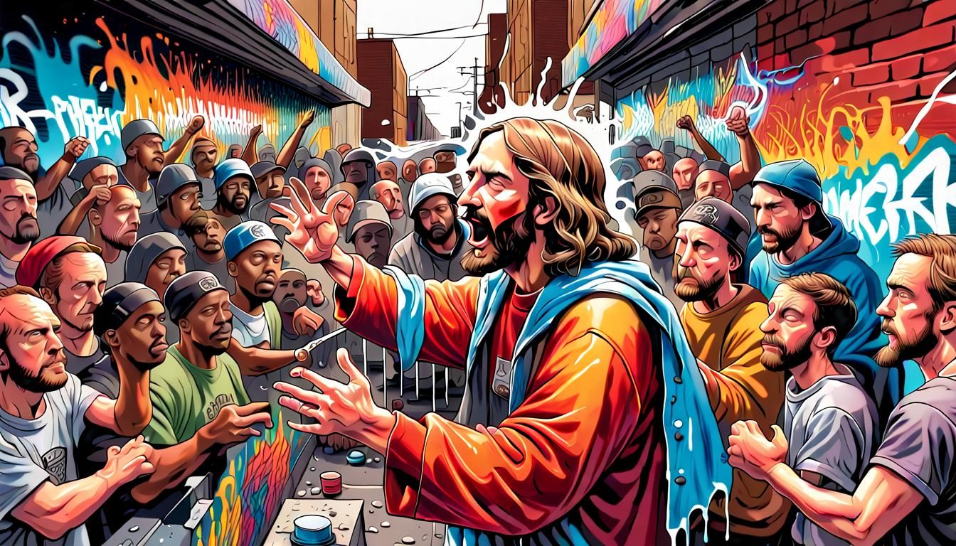 Christ's Return in Colorful Graffiti Art
