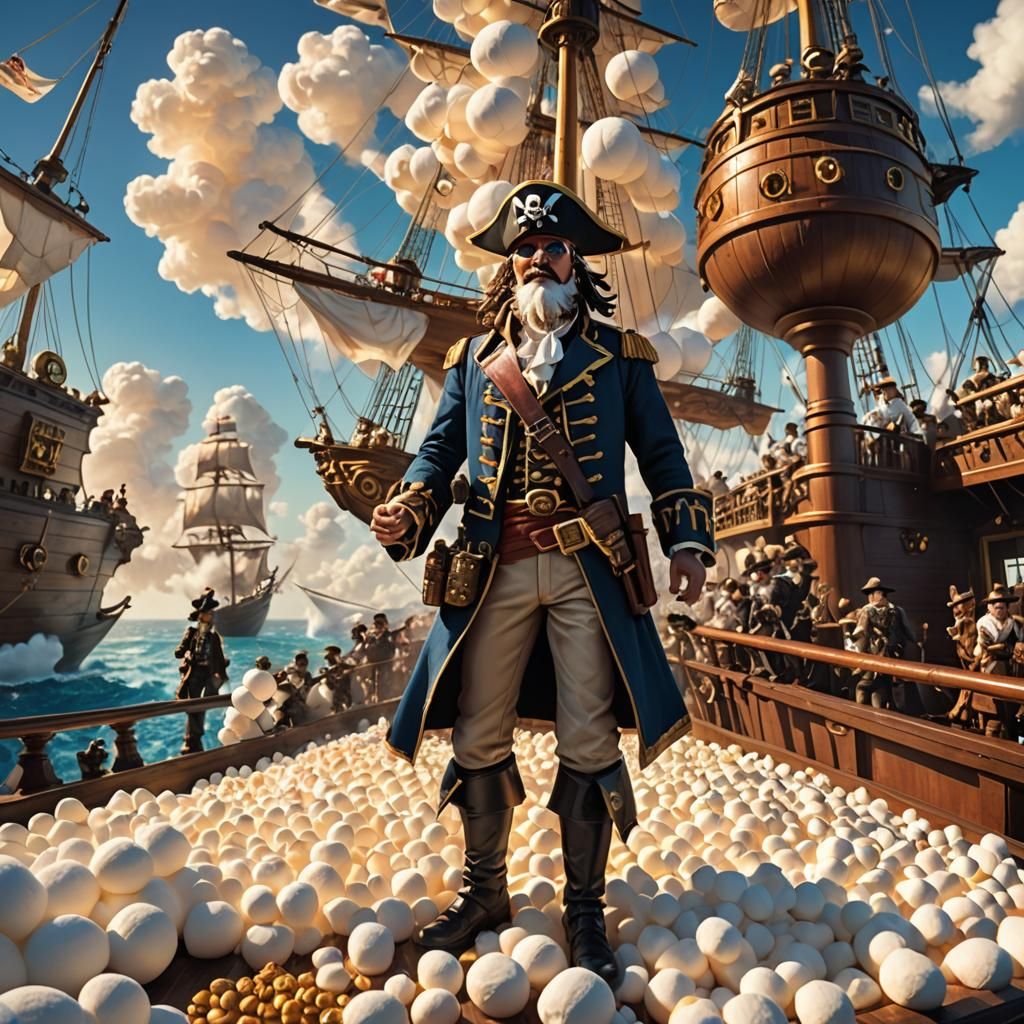 Marshmallow Pirate Ship in Steampunk Style