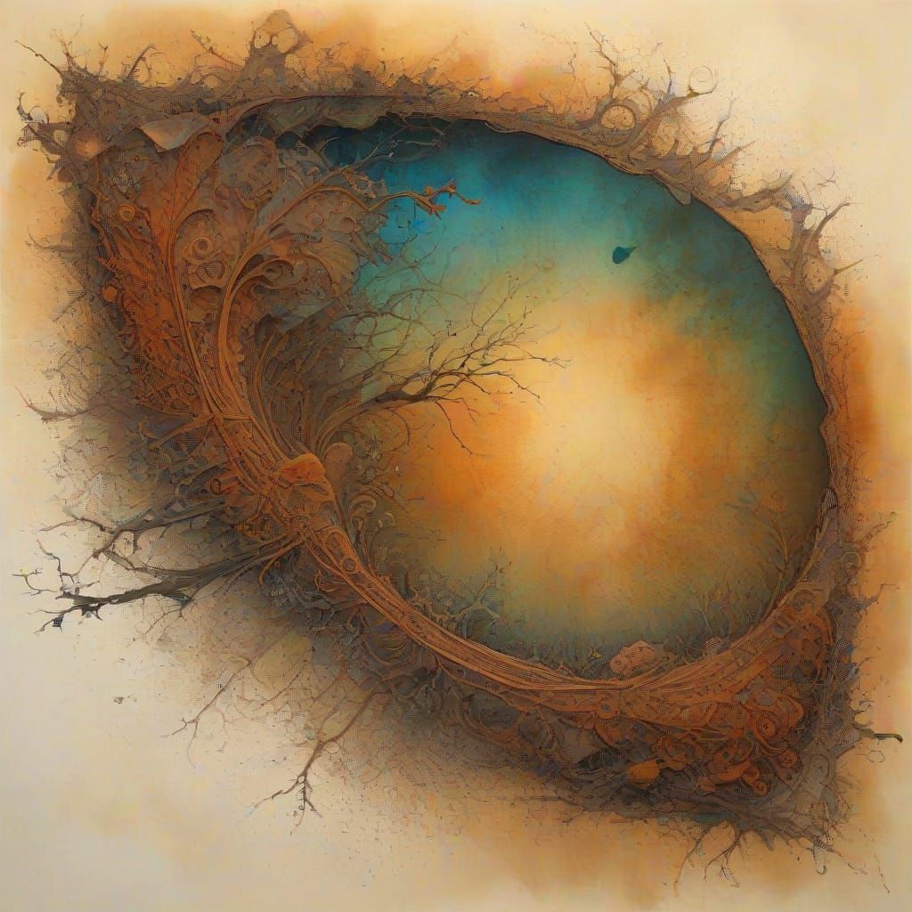 Abstract Ruins on Tea-Stained Parchment