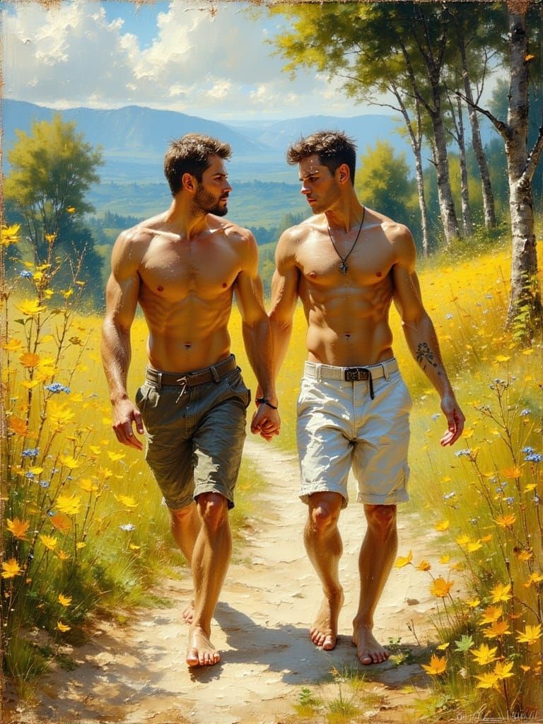 Gay Couple in Italian Countryside: A Summer Masterpiece
