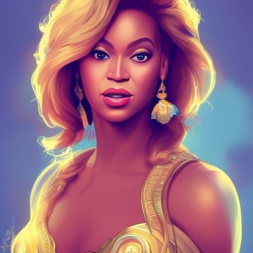 Disney Style Portrait of Beyoncé