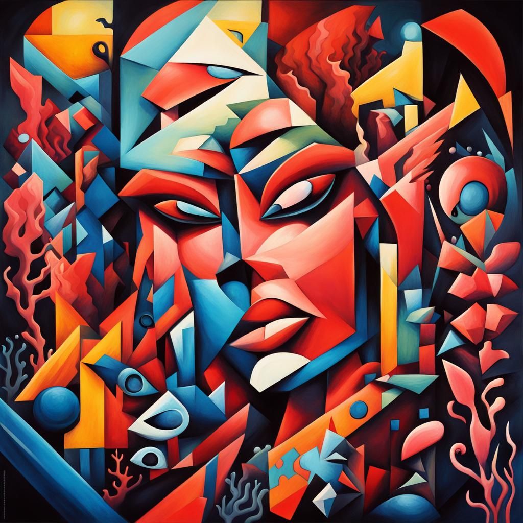 Colorful Coral Reef Graffiti Art