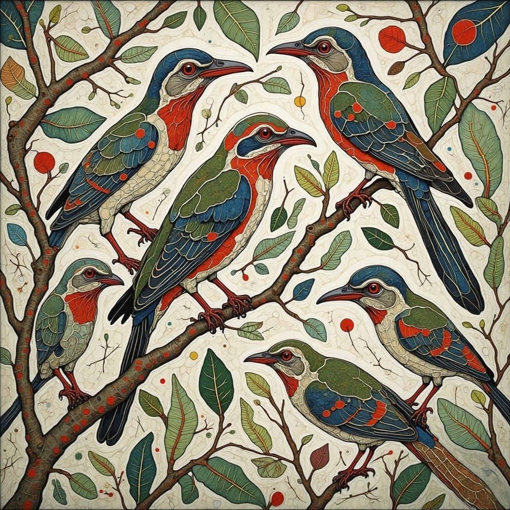 Watercolour Whimsy: Birds in a Serene Forest