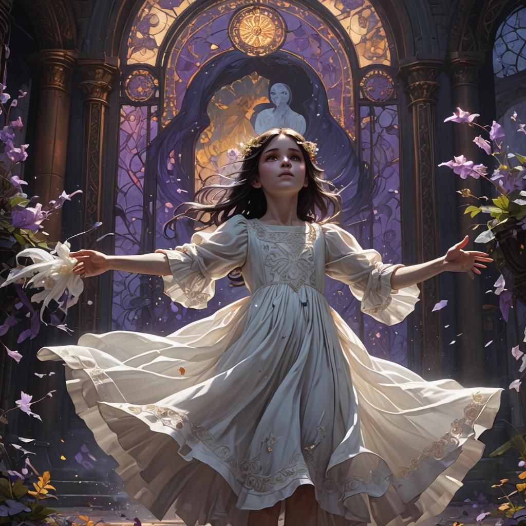 Ethereal Ghost Girl in Dark Fantasy Style