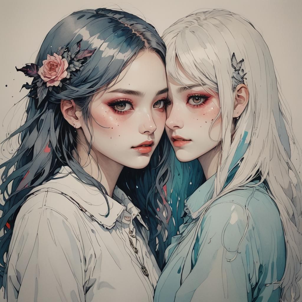 Good Versus Evil: Contrasting Girl Portrait