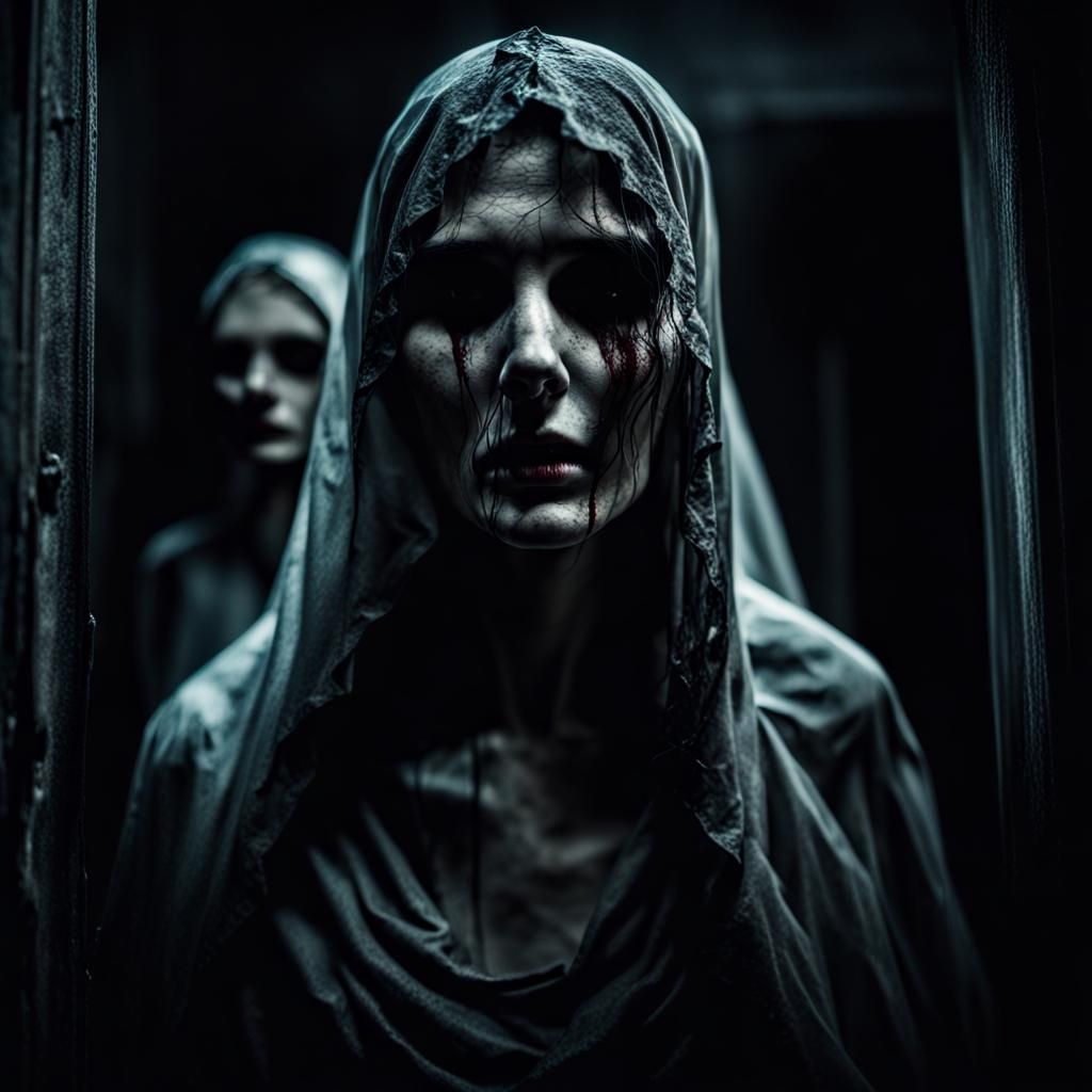 Ethereal Ghosts of the Damned: Vibrant Horror Scene