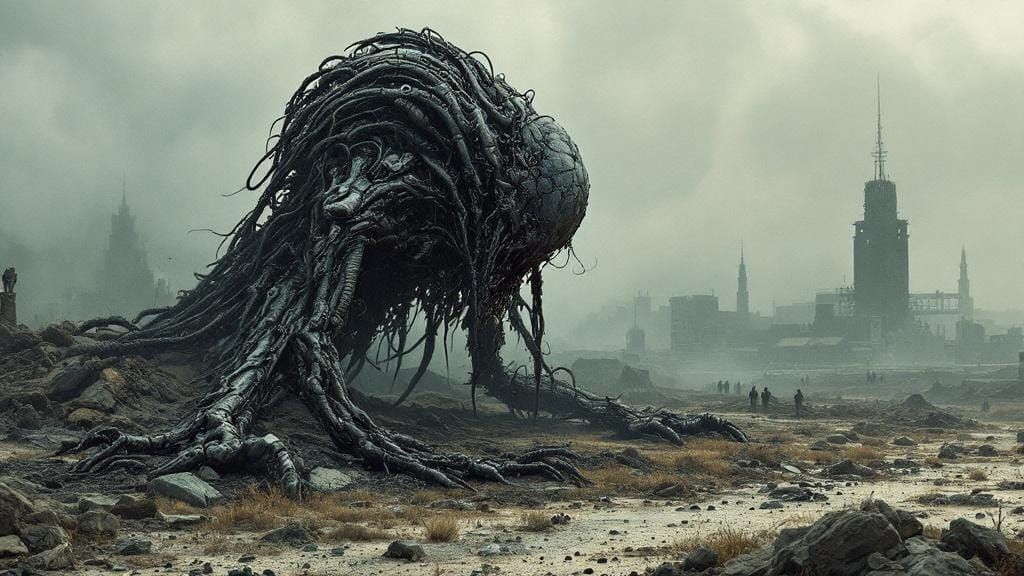 Biomechanical Weapon Transforms Battlefield in Surreal Dysto...