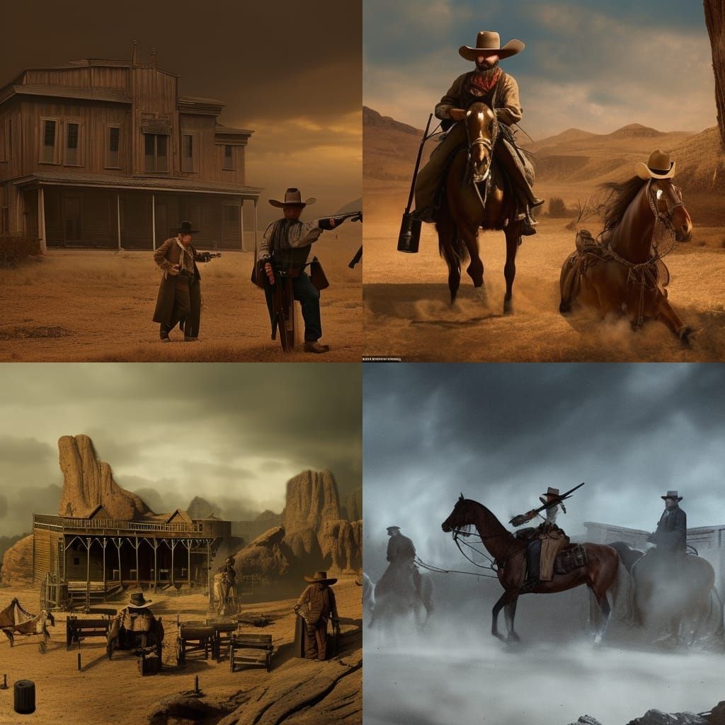 Epic Gunfight in the Old West: Digital Matte Painting