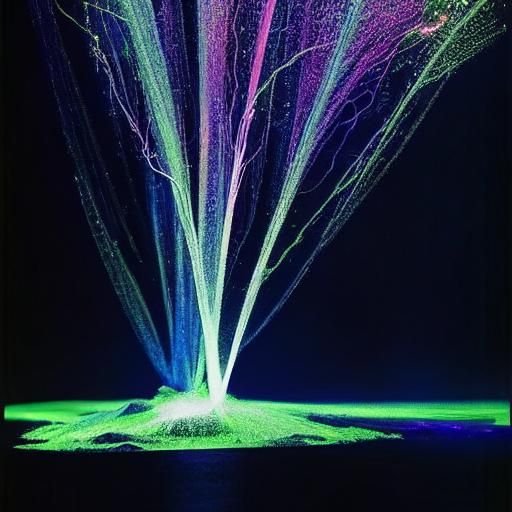 Glowing Flame Flower in Futurism Style