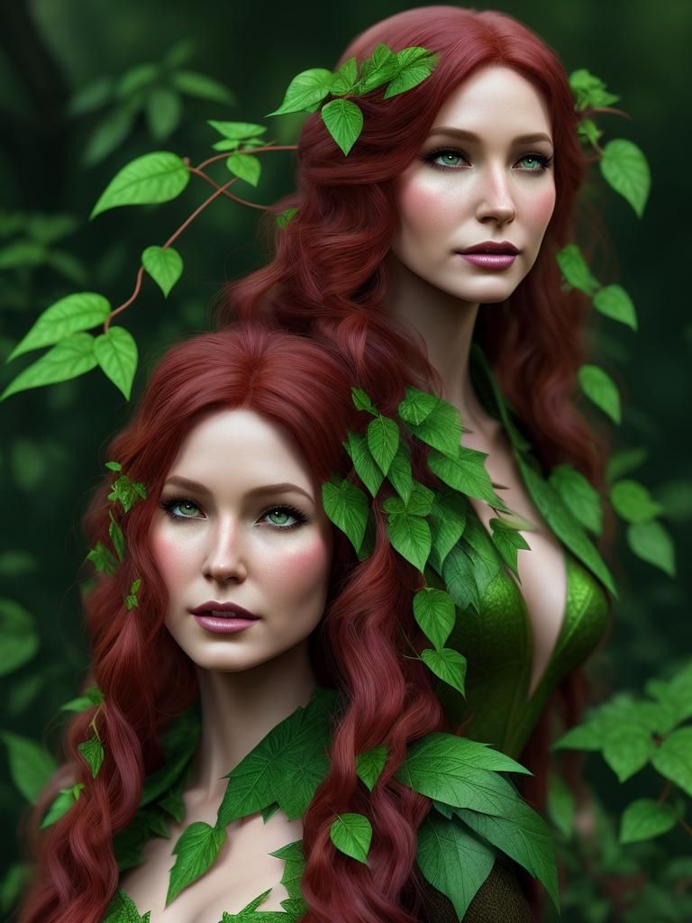 Poison Ivy as Summer Eladrin Elf Portrait