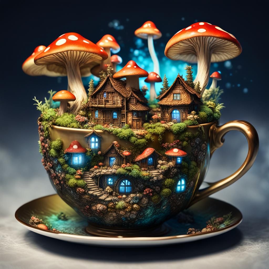 fairy village in a teacup
