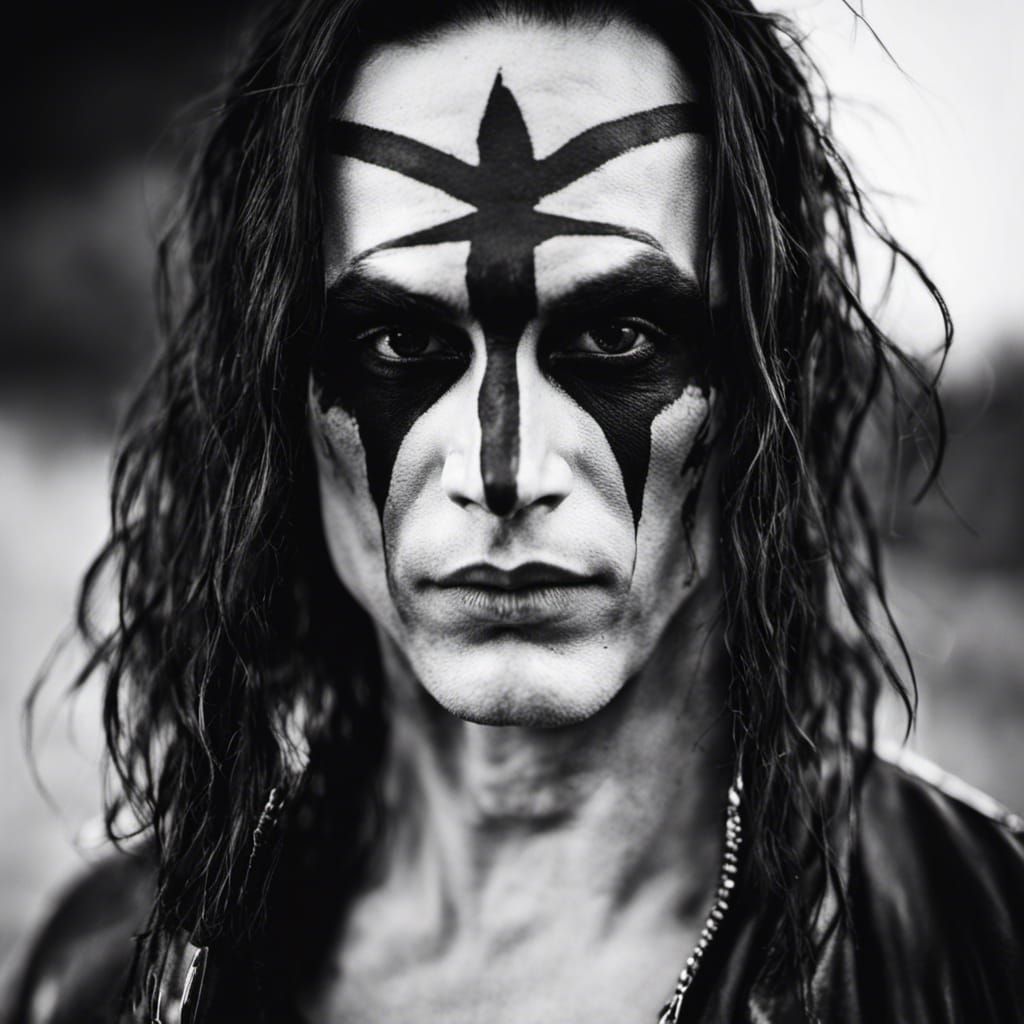 Gritty Portrait of Man with Face Paint