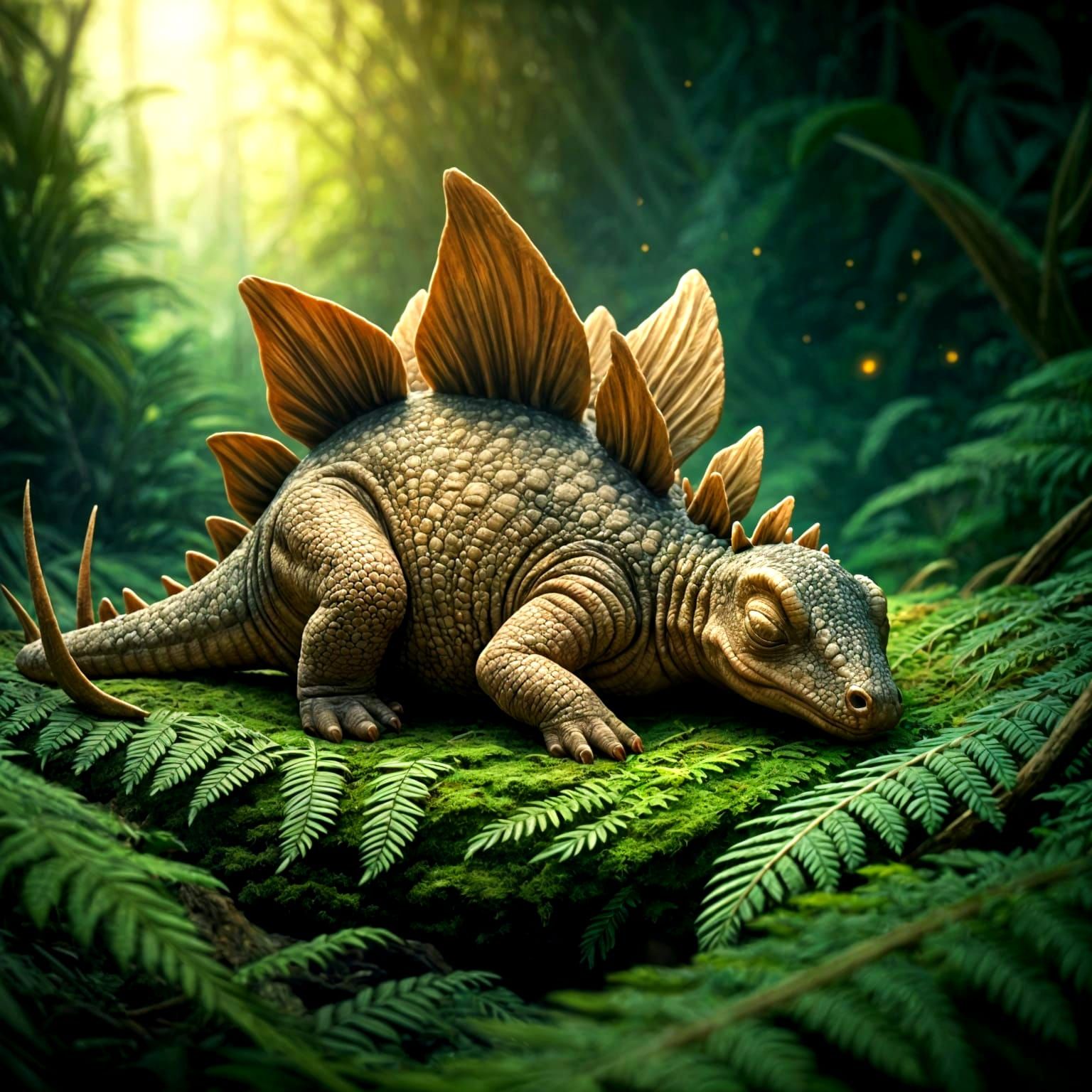 Sleepy  baby  Stegosaurus.