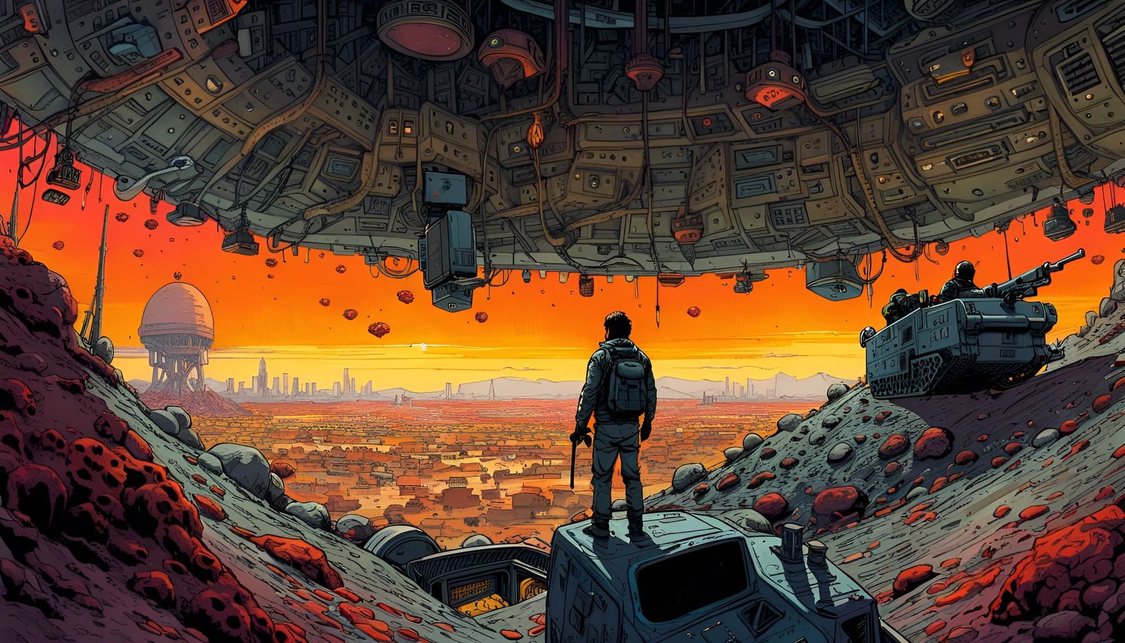 Hellish Alien Swarm in a Cramped Bunker: Matte Painting