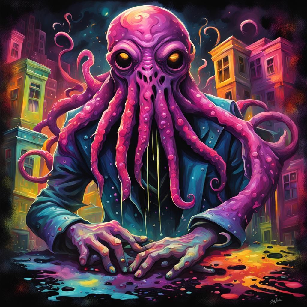 Nightgaunt as Colorful Graffiti Splash Art