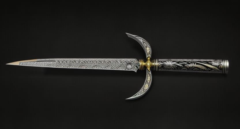 Medieval Damascus Steel Scorpion Dagger