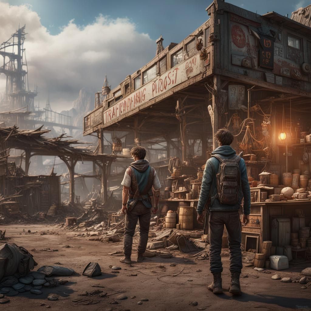 Post-Apocalyptic Trading Post Concept Art