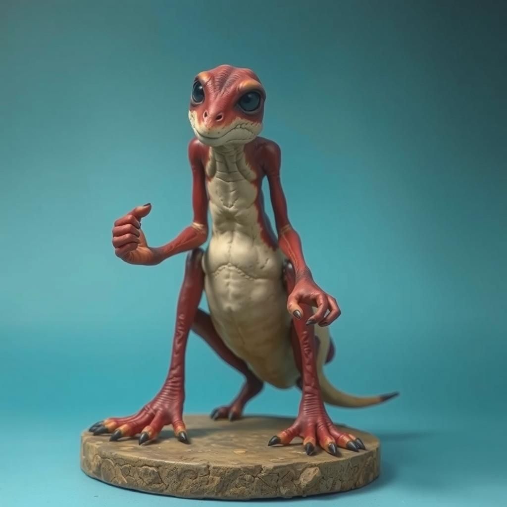 Cute Dinosaur in Contemporary Surrealist Style