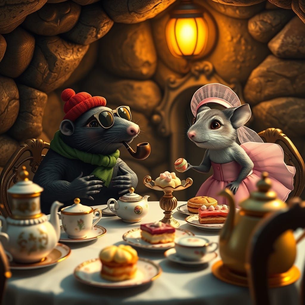 Whimsical Mole's Underground Tea Party
