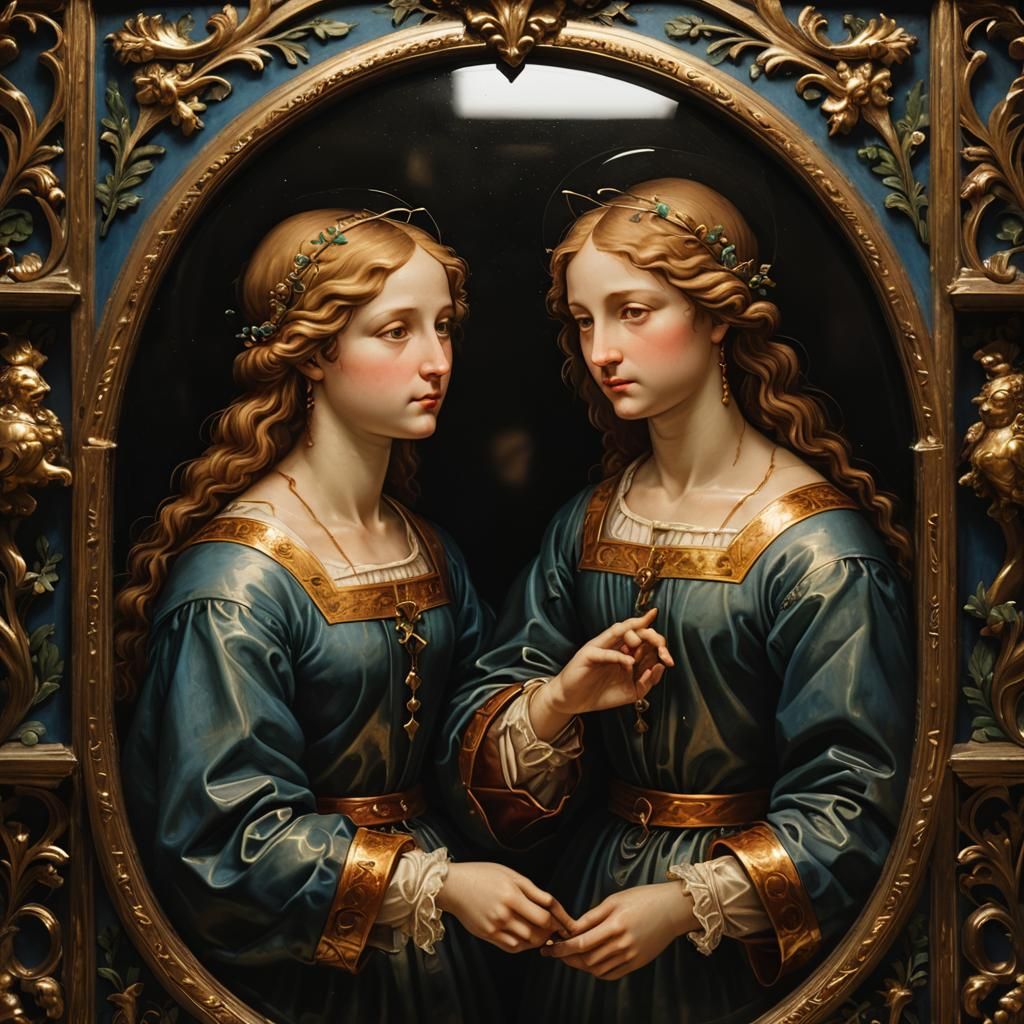 Enameled Glass Figurines in Renaissance Style