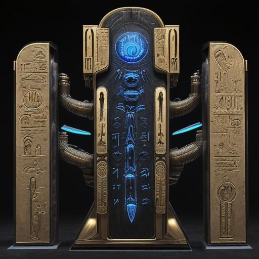 Cyberpunk Scarab Beetle with Bio-mechanical Elements