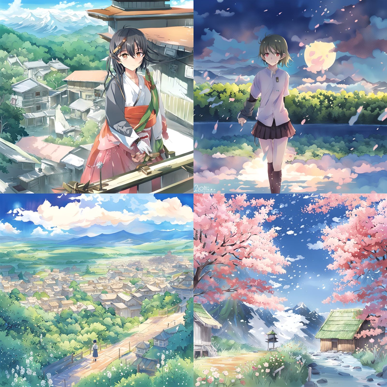 Anime Kashmir Landscape in Japanese Manga Style
