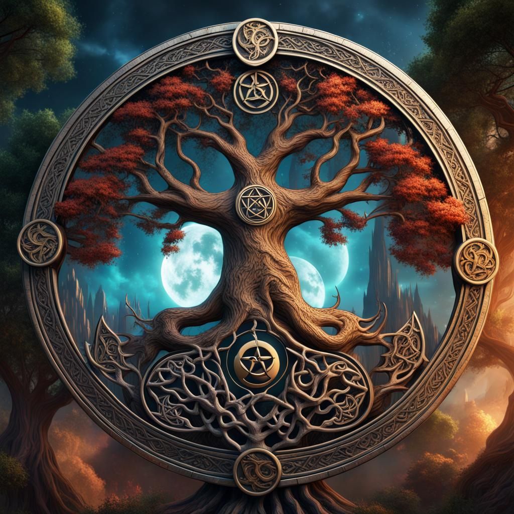 Intricate Symbol Combining Celtic and Pagan Elements