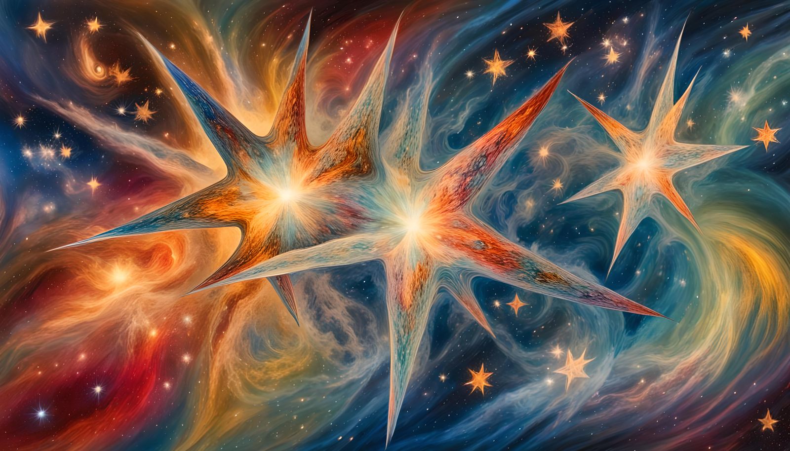 Vibrant Star Cluster in Abstract Style