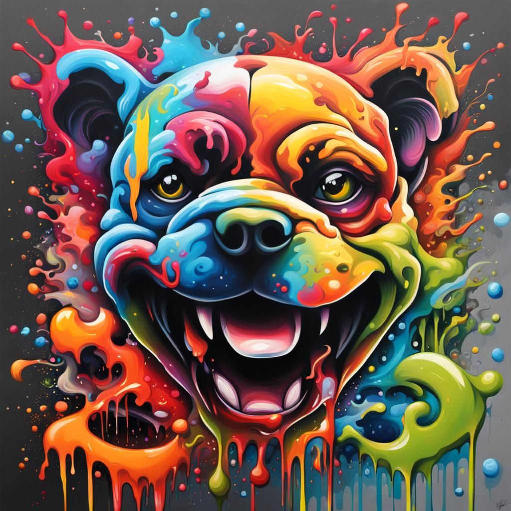 Colorful Polychromatic Graffiti Street Art