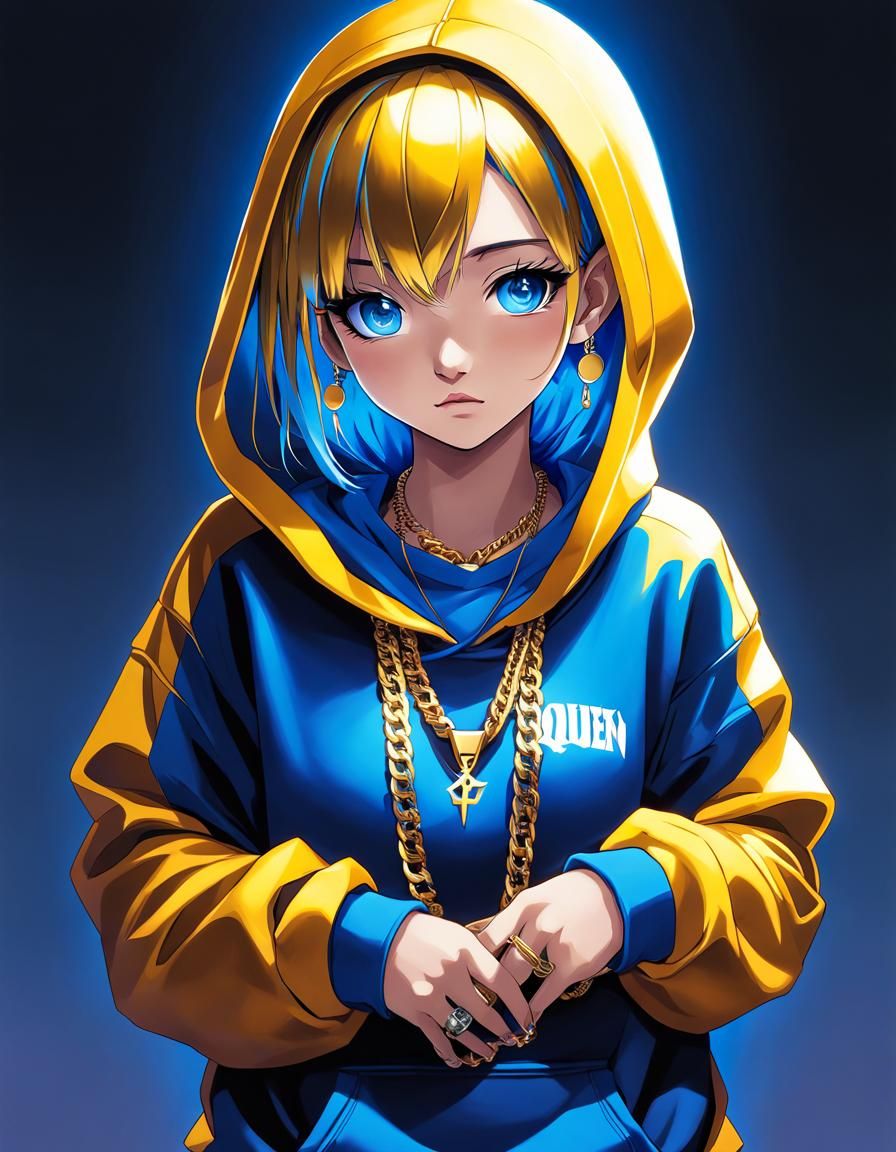 Emo Punk Rapper Queen in Anime Style