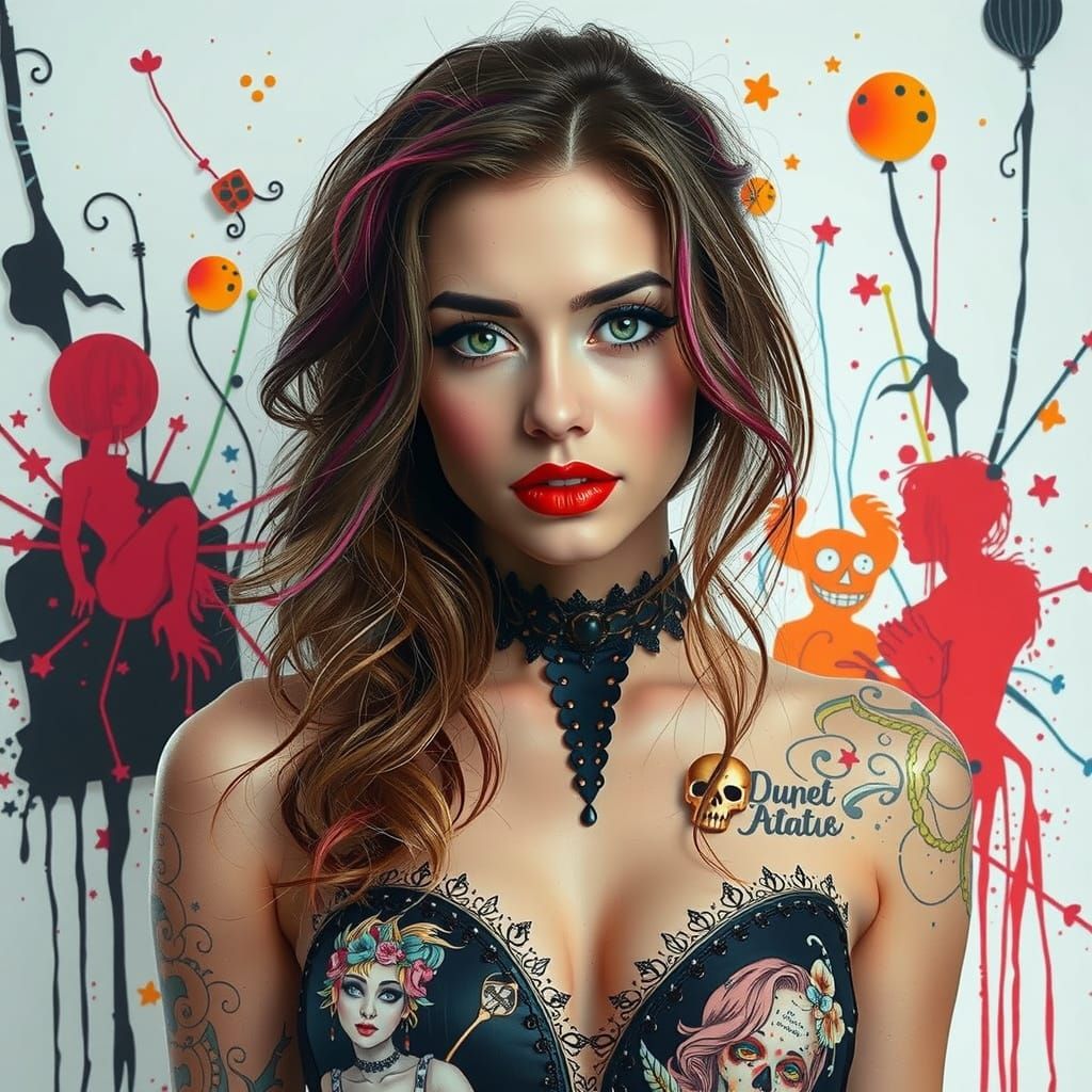 Elegant Nighttime Siren in Yellow Firefly Glow