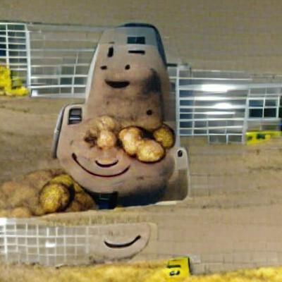 Smiling Potato Man and His Potatoes