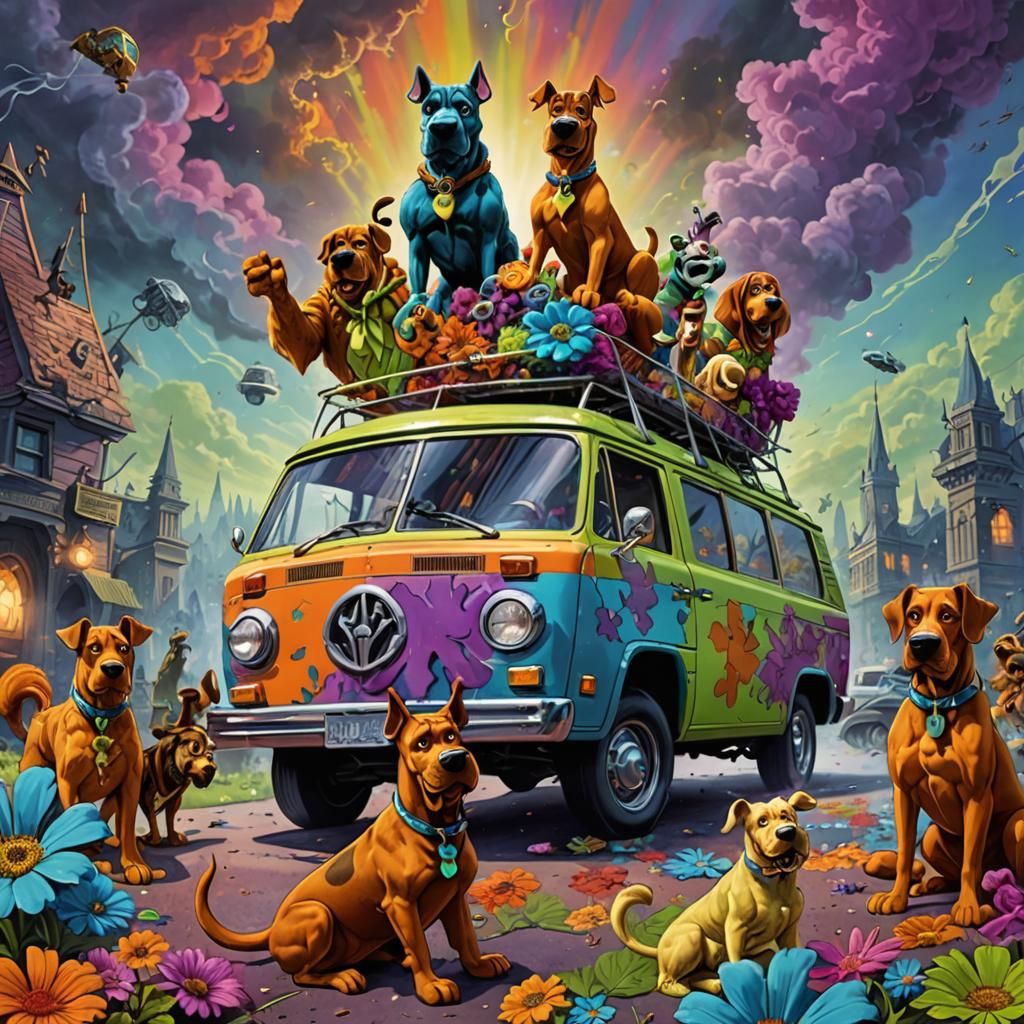 Psychedelic Scooby Doo Mystery Machine Adventure