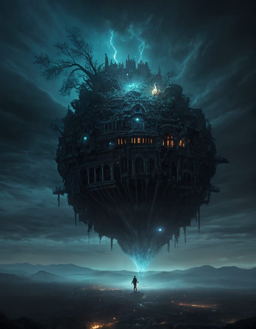 Man Falling From Sky: Hyperrealistic Surrealism