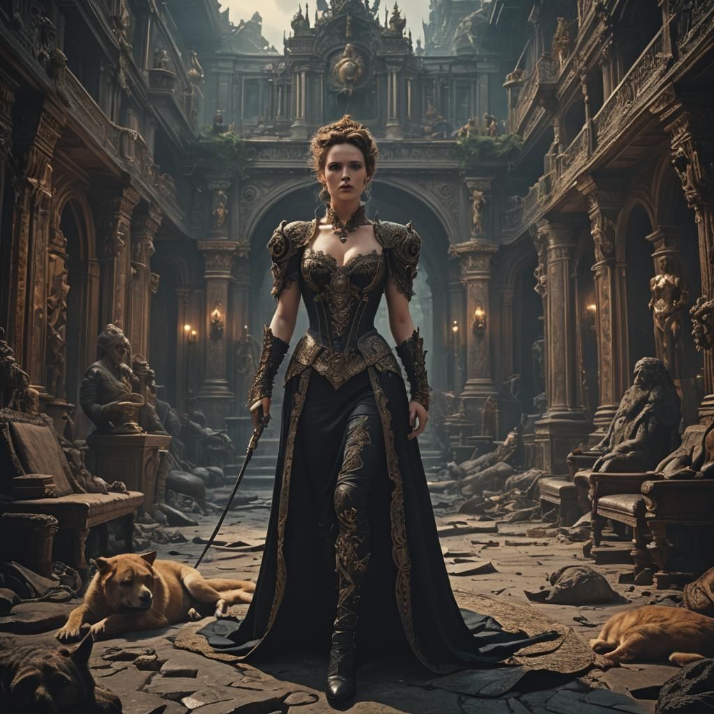 Dramatic Digital Painting of a Dominant Mistress