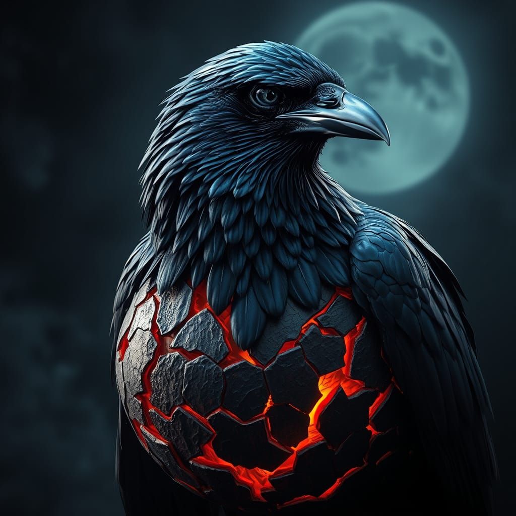 Mysterious Raven Emerges from a Shattered Orb
