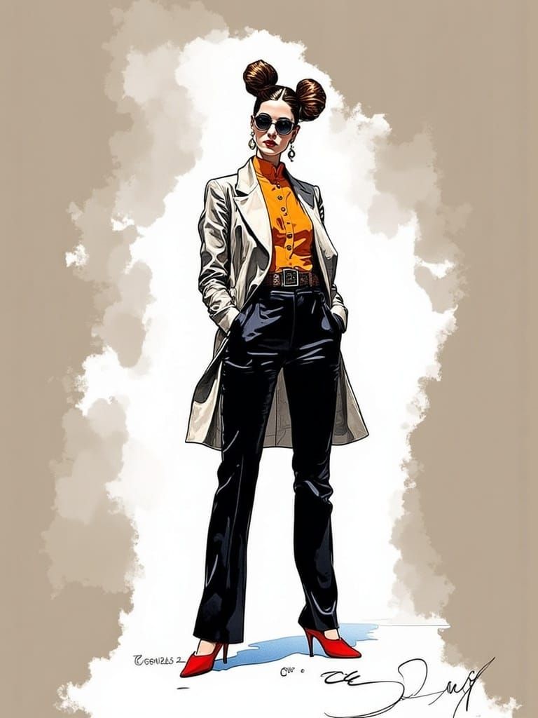 George Lepape Inspired Fashion Illustration Portrait