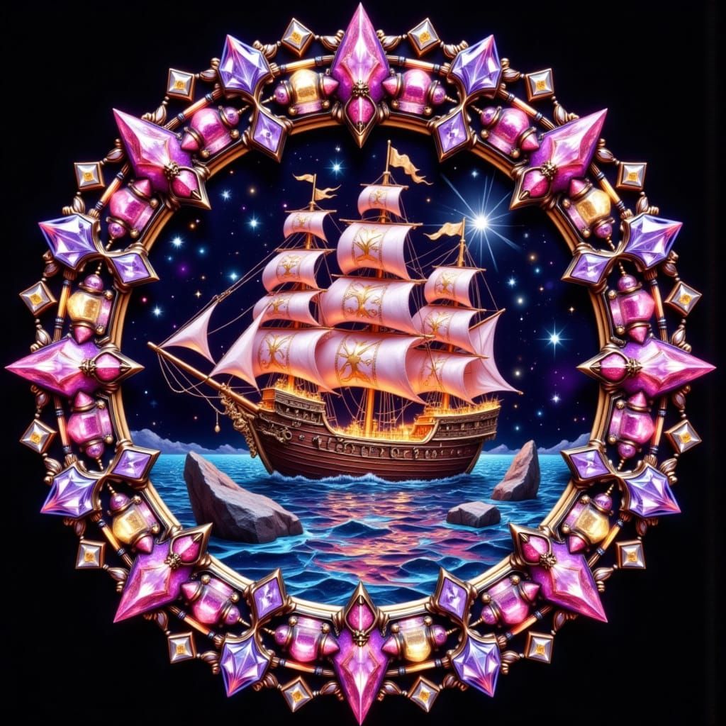 Holographic Frame With Pirate Treasures